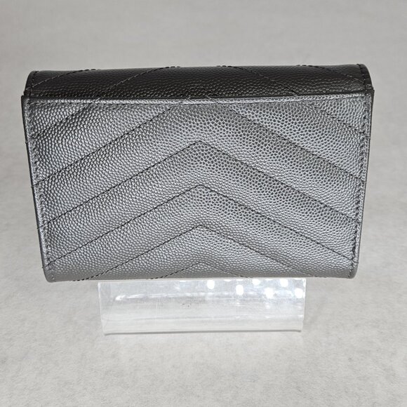 YSL Yves Saint Laurent Cassandra Asphalt Small Wallet Coin Pouch Card Holder - Picture 6 of 13
